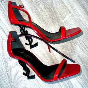 Opyum ysl patent ankle strap sandals